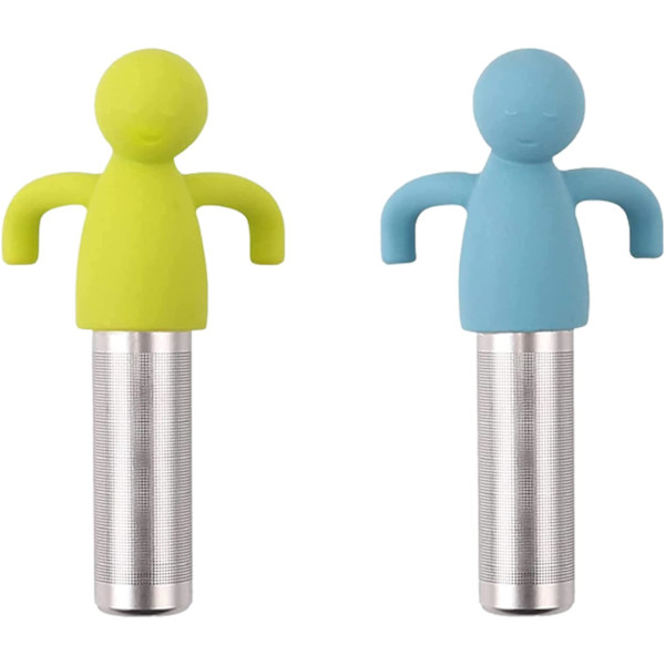 (Blå, Grön) 2-pack Teinfuserare, Hängande Tesil, Stål Te