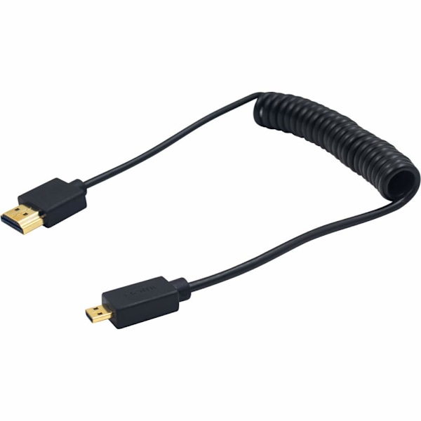 Micro HDMI til HDMI-kabel, spiralformet HDMI til Micro HDMI-kabel, Ultra