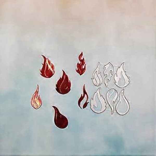 Kolstål Flamma Kostym Skärmall Präglingsstencil Mall DIY Papper A Silver