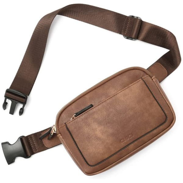Midjeväska Mini, Justerbar Crossbody-axelrem - Brun
