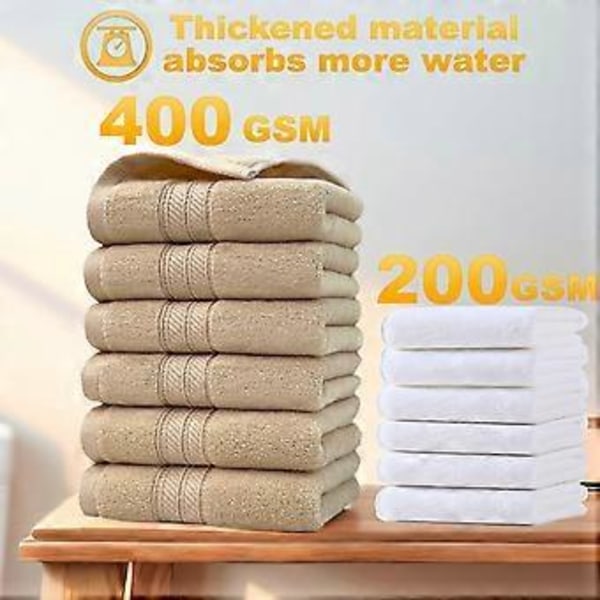 6-pakning Fargeblanding Håndklesett Bomull Myke og Svært Absorberende 400GSM Håndklær For Baderom Gym Dusj Hotell Og Spa C
