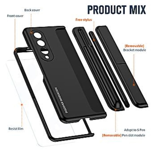 2-in-1 irrotettava puhelinkotelo Samsung Galaxy Z Fold4:lle Black
