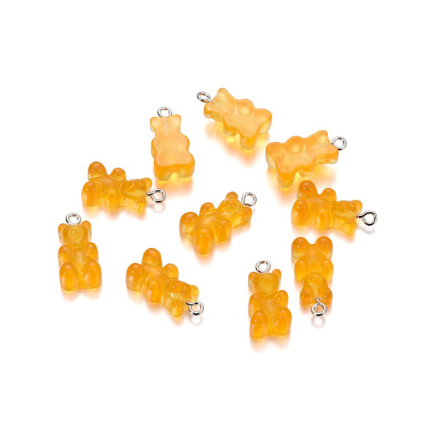50 stk. Resin bjørnevedhæng Farverige slikbjørnecharms Tegneserie