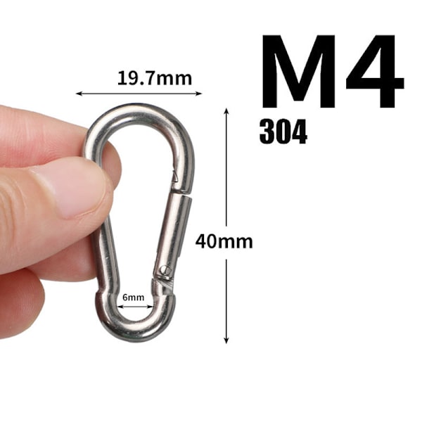 10 stk. rustfrie stålkarabiner