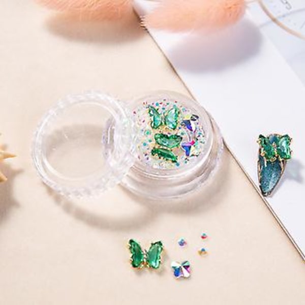 Nagelkonst Fjärilssmycken Is Transparent Aurora, Nagelstrass
