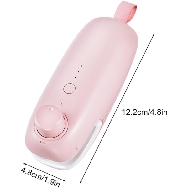 1 stk. Pink Mini Sealer, USB Genopladelig Termisk Vakuum Sealer 2 i