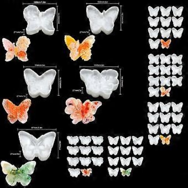 10 stk. Lysform Silikoneform Lysfremstilling Genanvendelig Lys Epoxyform Støbeforme Delikat DIY Silikoneform butterfly skull