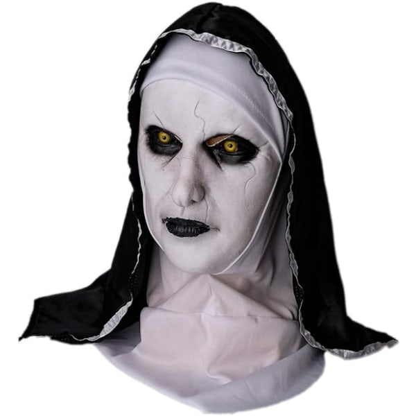 Nun Scary Latex Maske, Halloween Party Scary Fuld Hoved Kostume Ma