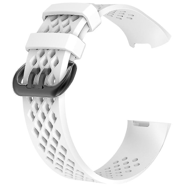 Kompatibel Blød Silikone Åndbar Urrem Håndledsrem Kompatibel Fitbit Charge 3 Jikaix.L.Sort