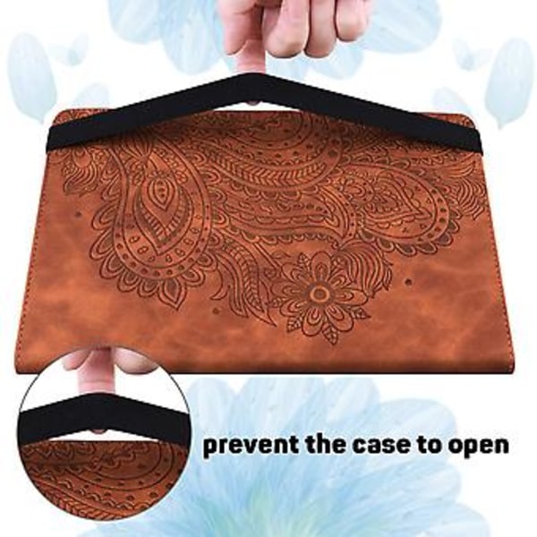 Riikinkukko-nahkainen tablettikotelo Xiaomi Redmi Pad SE:lle Brown