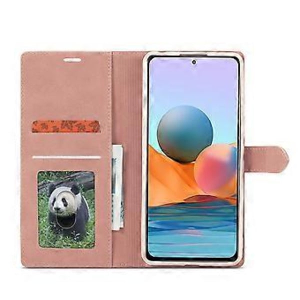 For Xiaomi Redmi Note 10 Pro Forwenw F1 Series Læder Etui Rose Gold