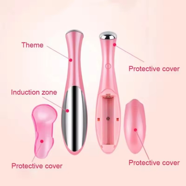 Pink, bærbar øjenmassager, elektrisk vibration, anti-rynke, en
