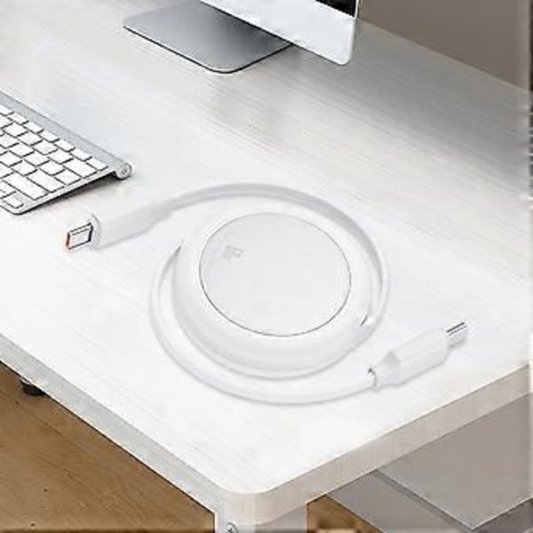 Infällbar USB C-kabel, PD60W USB C till USB C DataSync Snabbladdningssladd Typ C Laddarkabel för Telefoner Bärbara datorer Svart Black