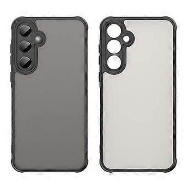 För Samsung Galaxy A55 5G Mobilskal Fallskydd Luftkuddar Frostat Genomskinligt PC+TPU Baksida Black