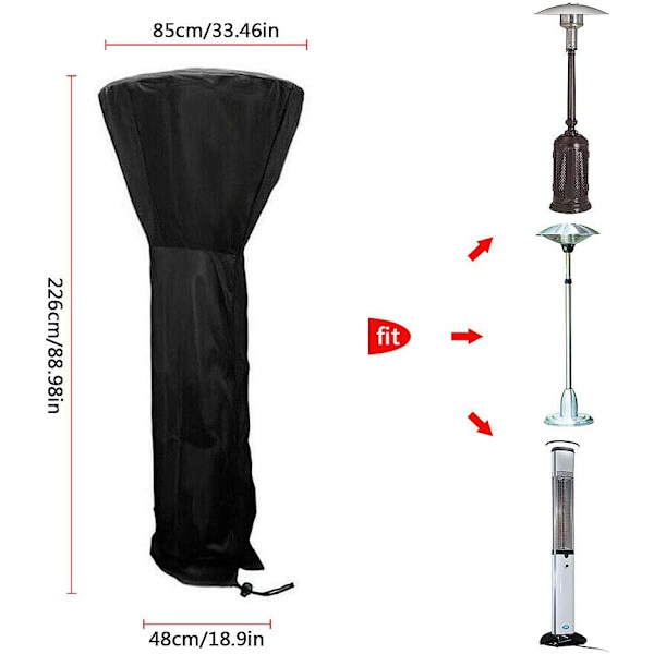 1PC 226cm Patio-lämmittimen suojus, vedenpitävä ulkolämmittimen suojus