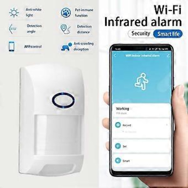 Smart Rörelsesensor Alarm Ultrabred Detektering Wifi Infraröda Detektorer Tuya Wifi