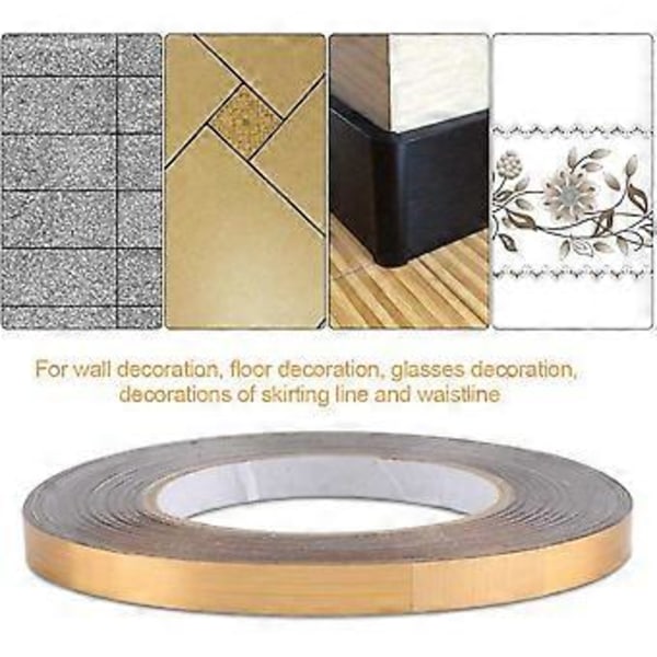 Metallisoitu Mylar-teippi Laattojen Saumatarra 1CMX50M Lattiatarra (Kulta)(2CM*50Mkulta)