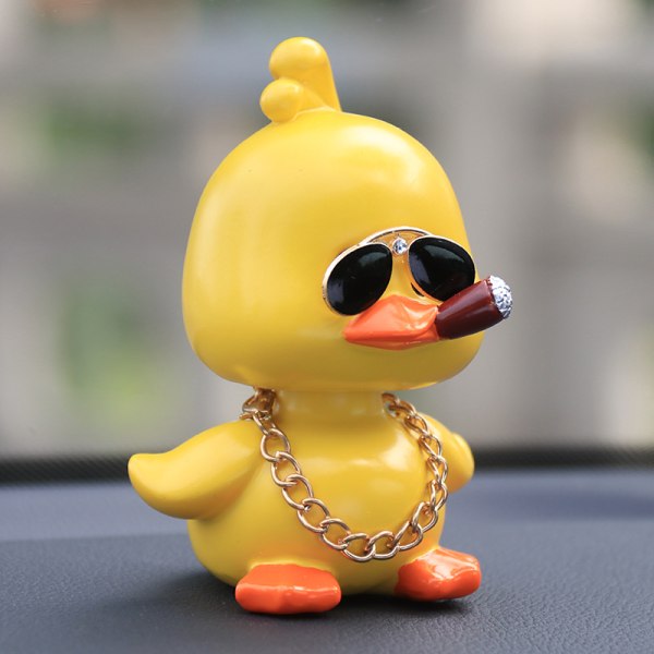 rocking duck car decoration yellow duck toy cute car accessories