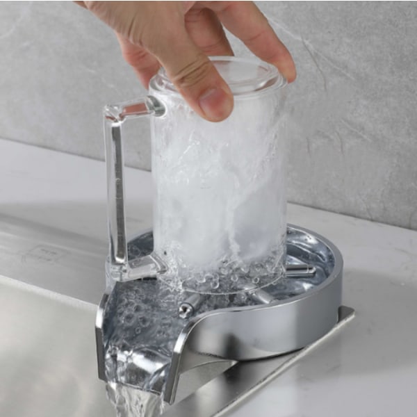 Sølv 6-søyler koppvasker med 10 hull for vask av melkeflaske