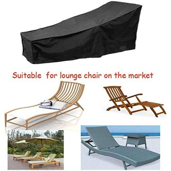 1 stk. loungestolbetræk (sort, 200 * 70 * 40 * 68 cm), ho