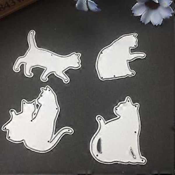 til Kat Metal Skærestencils DIY Scrapbooking Album Stempel Papirkort Prægning Lysegul
