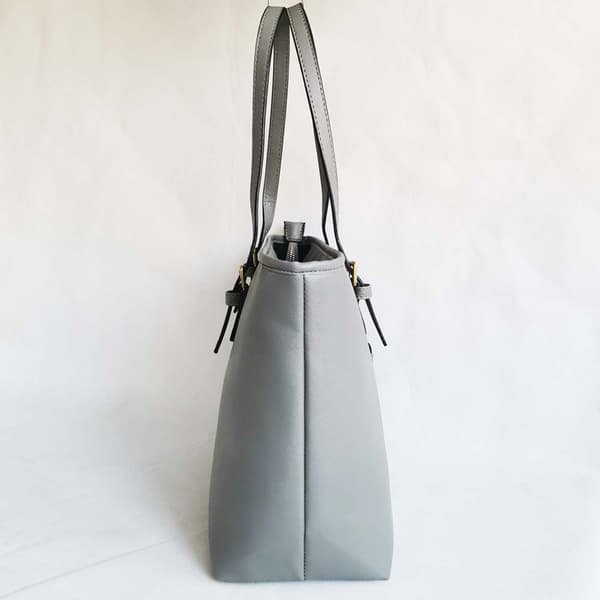 Skulderveske, Crossbody Lær Tide Bag - Lys Grå