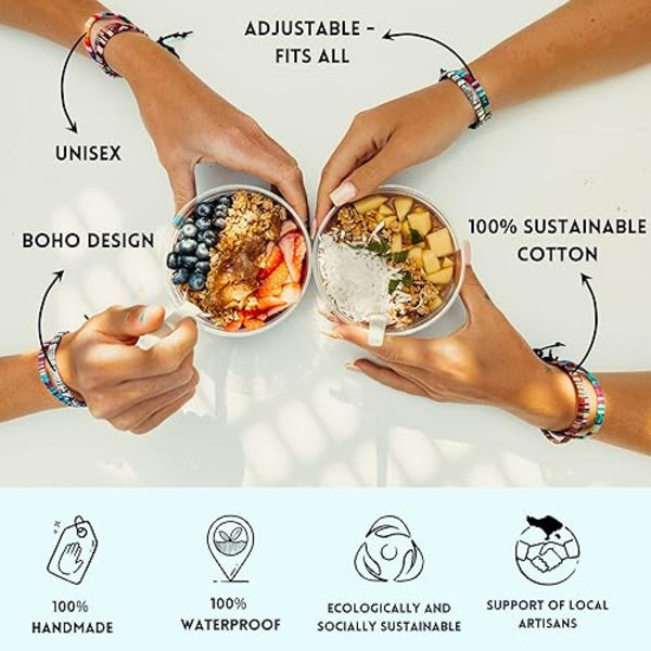 2x Surfer armband set för män och kvinnor - boho hippie - accesso