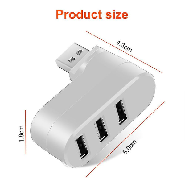 3-port Abs Mini Usb 3.0 Hub Rotating 90/180 Usb Hub Creative Hub