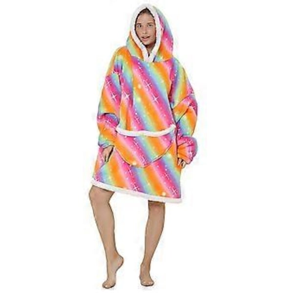 Bærbar Blanket Hoodie, Hætte til Kvinder og Mænd, Behagelig Sweatshirt med Lomme, One Size (style1749)