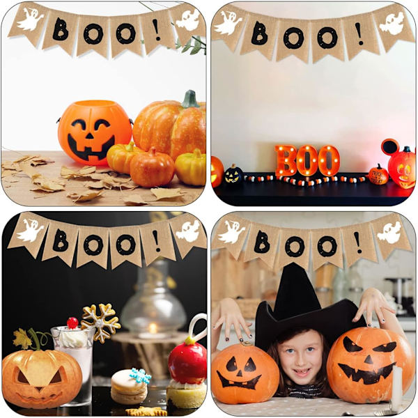 2 st Boo Banner Happy Birthday Banners Utomhus Dekorationer Ou