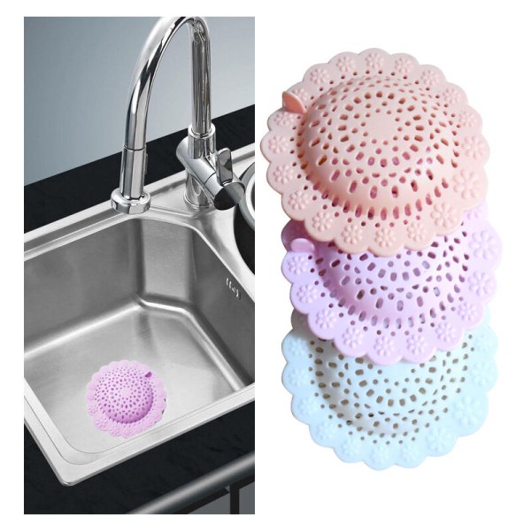 Blomsterformet silikonefilter til vask, bruser og håndvask, PVC