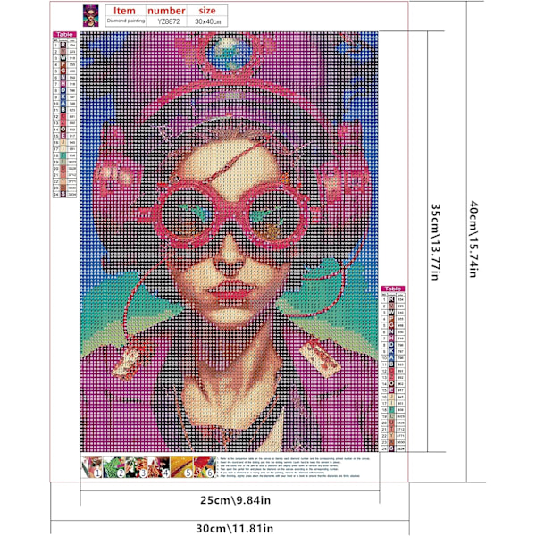 30x40 DIY Diamantmaleri Runde Diamantmaleri Billeder Kits C