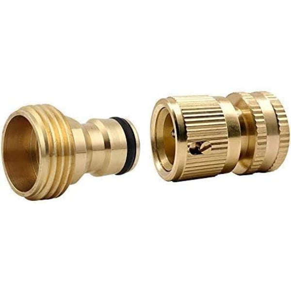 2 stk. Have Slange Hurtigkobling 3/4 Tommer Messing Han Gevind Slange
