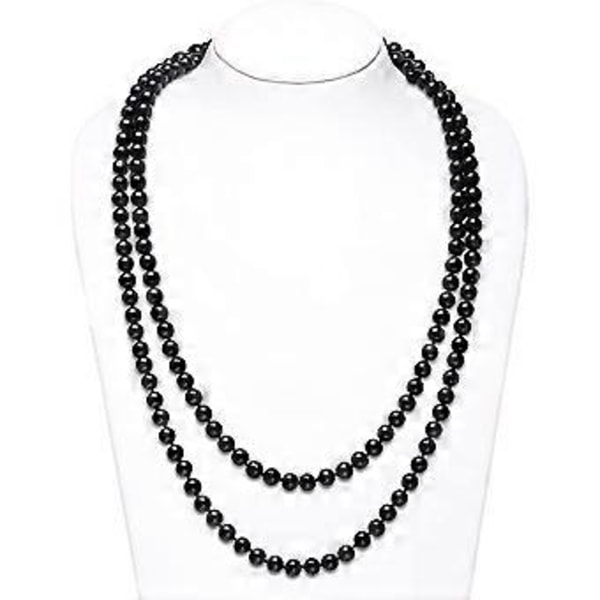 Pitkä helmikaulakoru, tekohelmikaulakorusetti, helmikoristeinen pitkä helmikaulakoru, 1920-luvun Gatsby-asuste