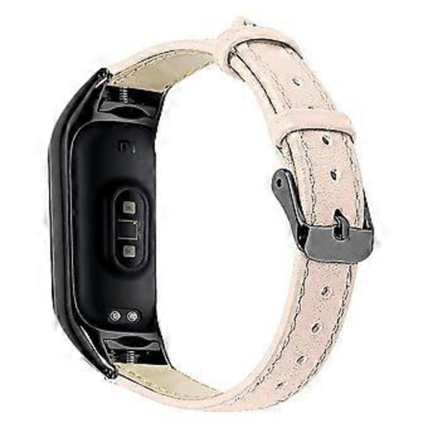 Aitoa lehmännahkaa oleva ranneke Xiaomi Smart Band 8 -älykellolle ja musta kellokotelo Style J