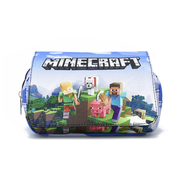 Minecraft barns dubbelskiktad pennfodral med stor kapacitet