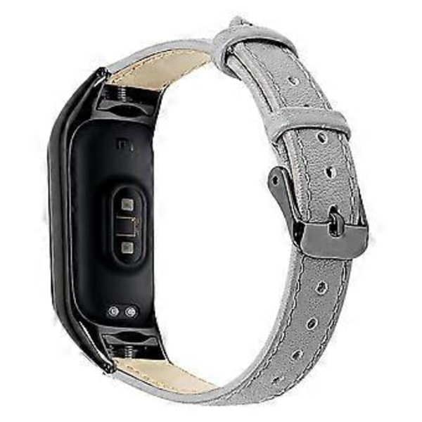 Til Xiaomi Smart Band 8 Ægte Læderrem med Sort Urkasse Style G