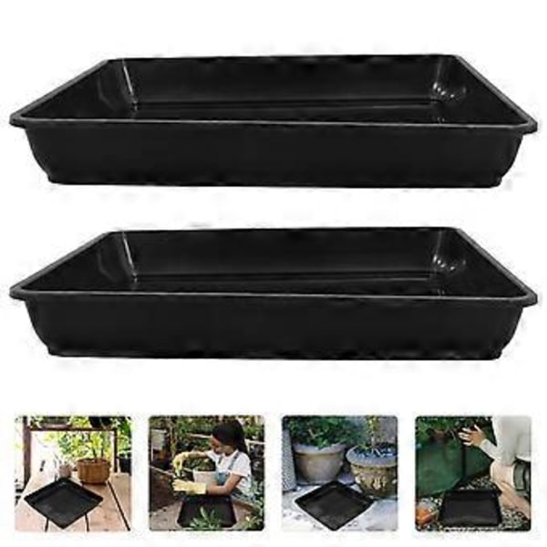 2 stk. Plantefat, firkantet plantefat, plast plantebrett, dryppbrett for blomsterpotter