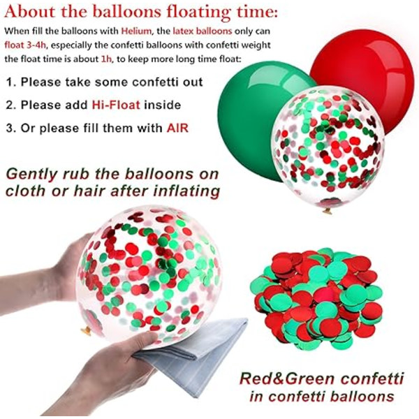 50 st julballonger set konfettiballonger latexballonger