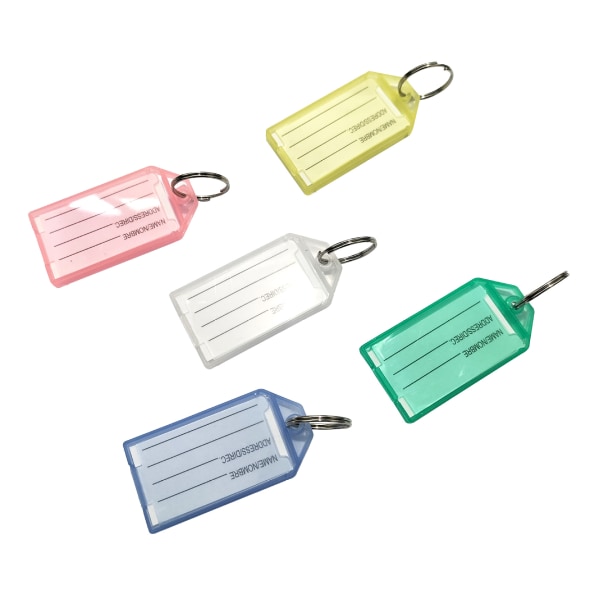 Transparent flip-over-bagagelappar, 5-pack, flexibel silikon t