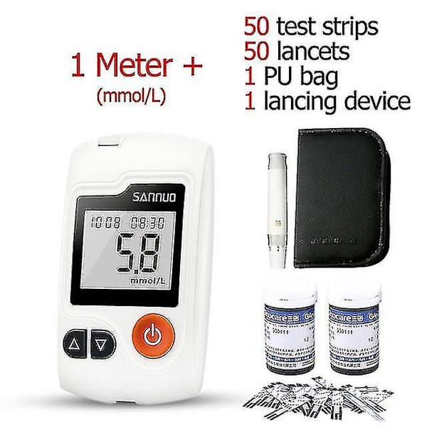 Diabetes-glukoosimittari testiliuskoilla