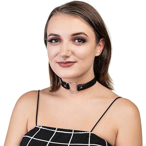 2 stk. Justerbar Sort Kawaii Choker og Halskæde, Æstetisk