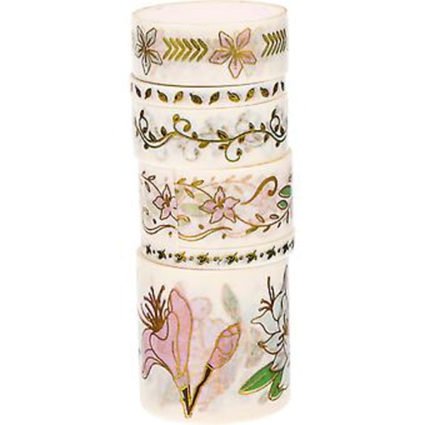 6 Rullar Dekorativ Washi Tejp Dekorativa Scrapbook Tejper DIY Washi Tejper