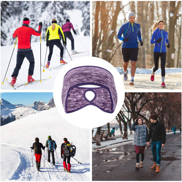 Purple - Soft Fleece Thermal Headband, Thermal Earmuffs for Men