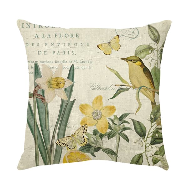 Set med 4 Dekorativa Blommiga Kuddfodral 45 x 45 cm Kuddfodral