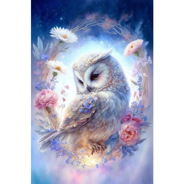 30x40cm 5D DIY Diamantmaleri Full, Série Hibou#A, DIY Diamant Rh