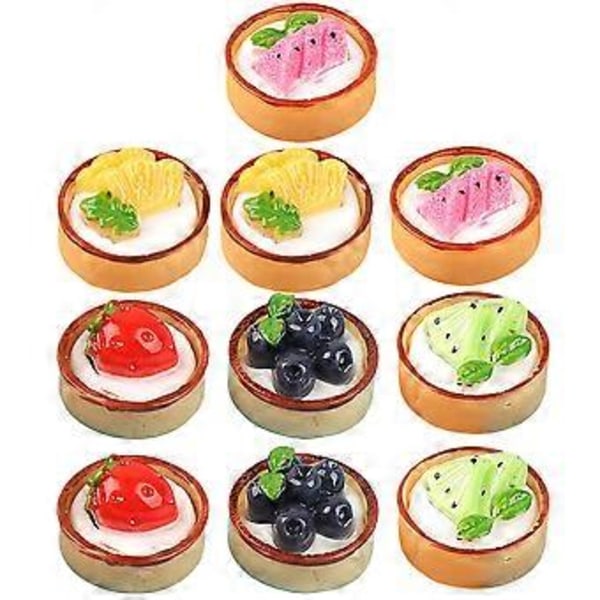 10 stk. Miniatyr Cupcakes Modell Kunstig Falsk Fruktkake Dekor Resin Håndverk Små Cupcake Rekvisitter Picture 2