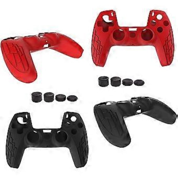 PS5-ohjaimen silikonisuojus, pehmeä liukumaton kumikotelo ja 8 kpl 13 No Buttons