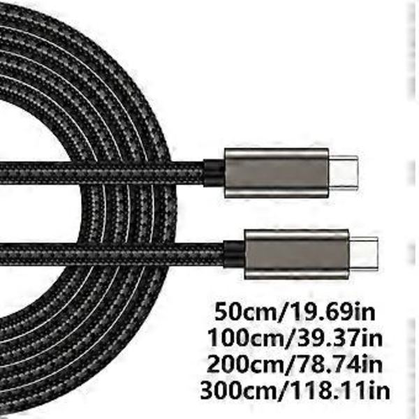 PD240W USB C-kabel Stöder 20 Gbps Dataöverföring 4K Video Ljudutgång för Bärbara Datorer Telefoner för Hemmakontor Resor 2m