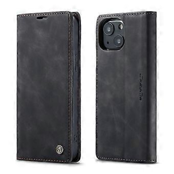CaseMe-013 Læder Etui Til iPhone 13 Til iPhone 13 Black